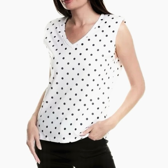 New Blank NYC Black and White Polka Dot Tank Top - Picture 3 of 7